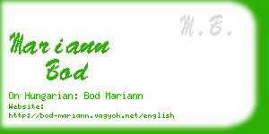 mariann bod business card